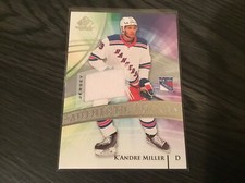 20-21 UD SP Game Used Authentic Rookie Jersey Kandre Miller NY Rangers