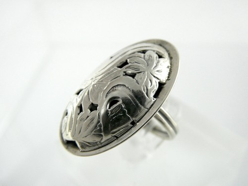 Vintage Beau Sterlingsilber hohl Öffnung Design verstellbarer Ring Größe 7,5 - Bild 6 von 13