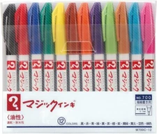 Magic ink oil-based pen No.700 ultra-fine 12 colors M700C-12