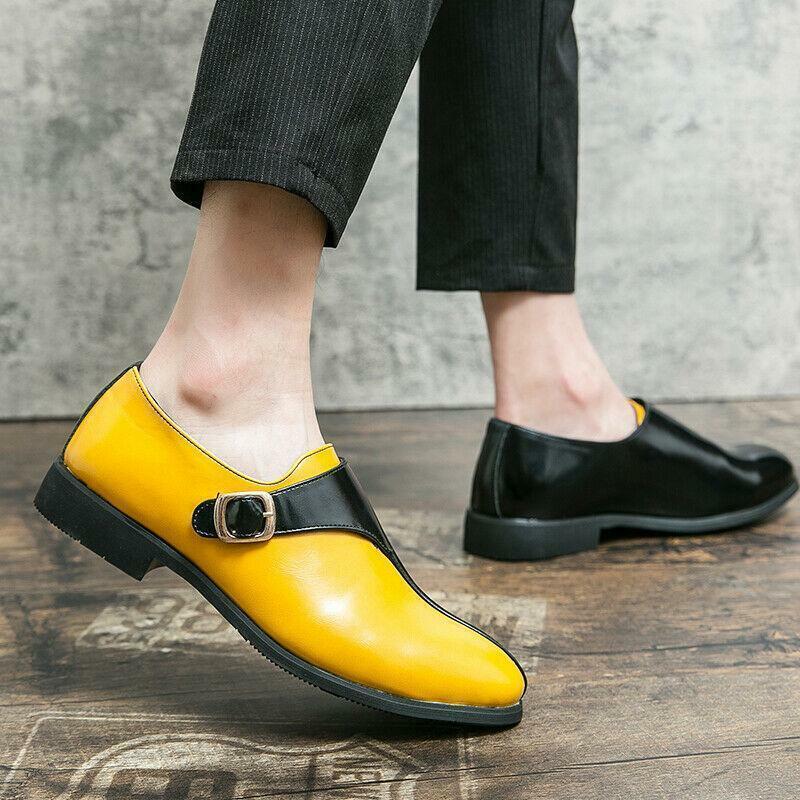 SAOLA Scarpe uomo splicing business casual eleganti a punta moda fibbia oversize