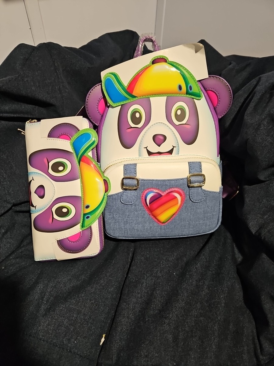 Loungefly Lisa Frank Panda Painter Cosplay Backpack & Wallet -NEW IN HAND