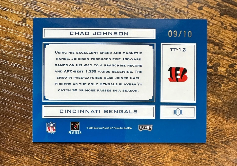 2004 Absolute Memorabilia Spectrum #TT12 Chad Johnson /10 #X11571 - Image 2 of 2