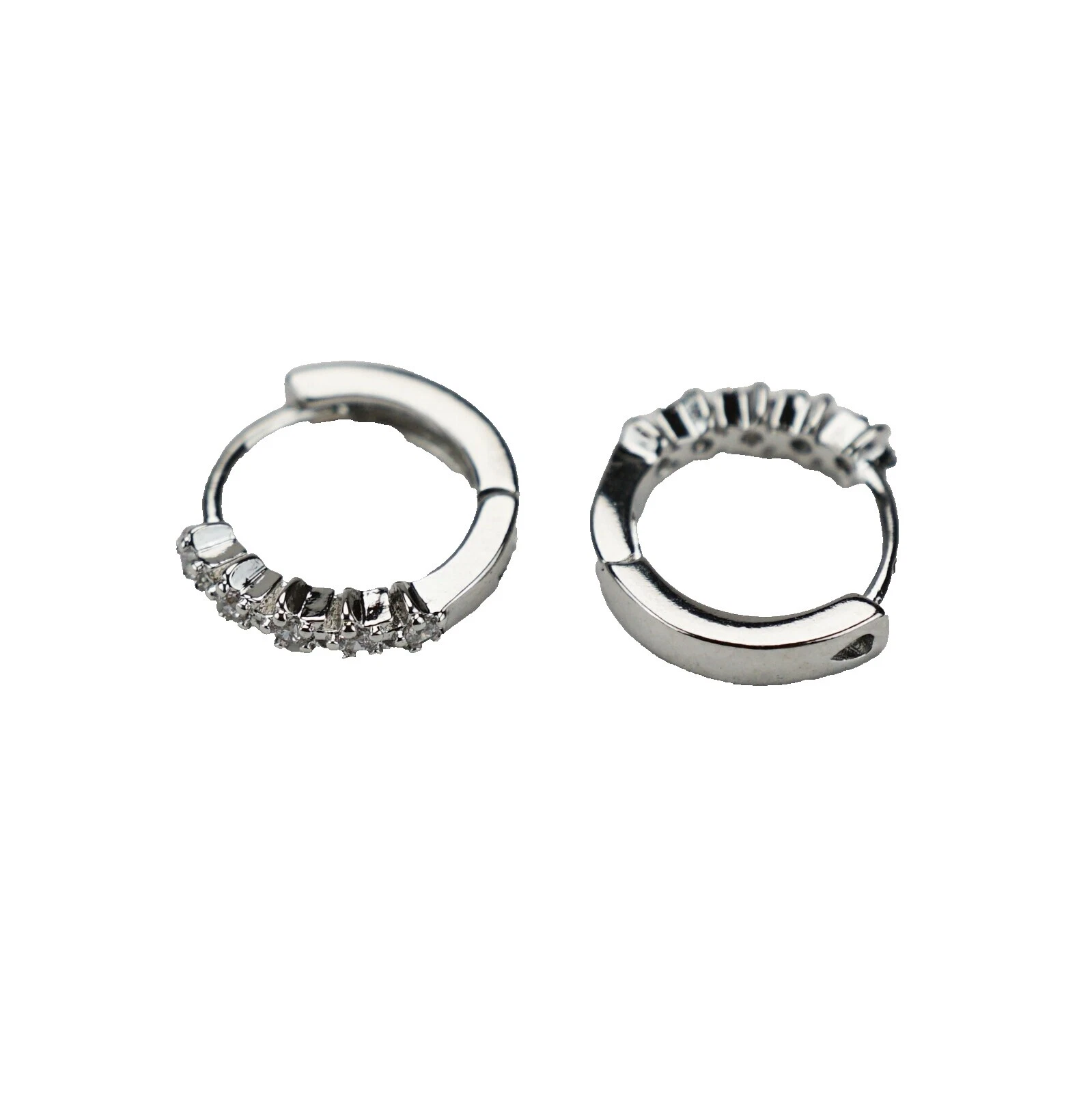 Cubic Zirconia Stainless Steel Hoop Earrings for Men