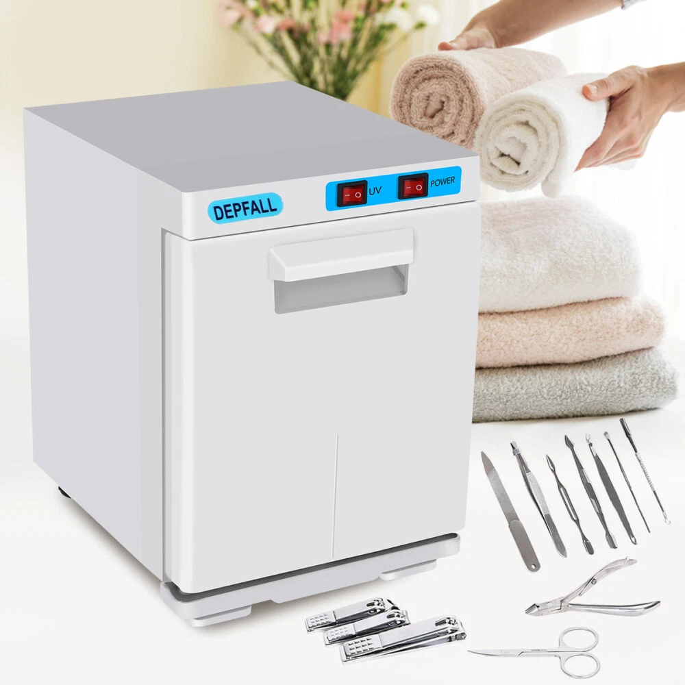 Mini Hot Towel Warmer Cabinet UV Sterilizer 12 Free Towels