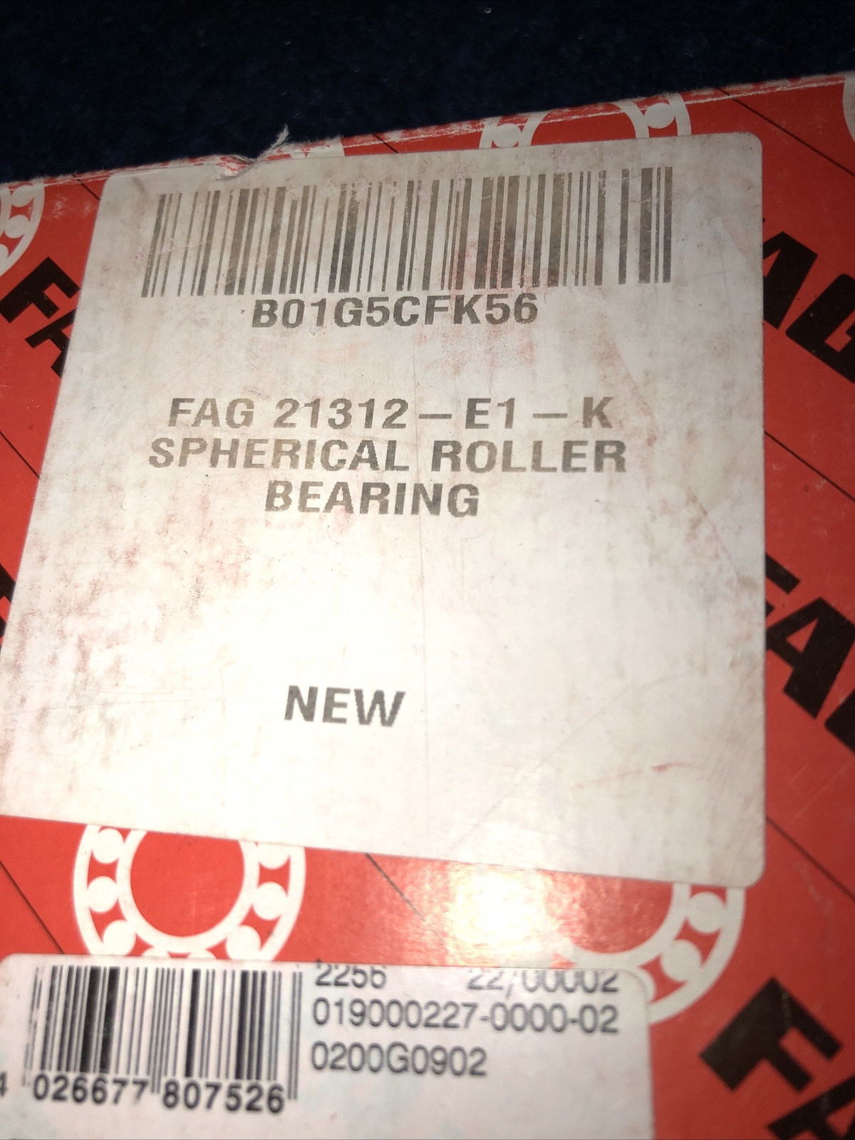 21312-E1-K FAG Spherical Roller Bearing
