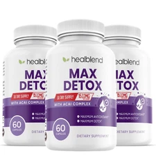 Max Detox Supplement Advanced Gut Cleanse Detox for Women, Men with Acai Complex
