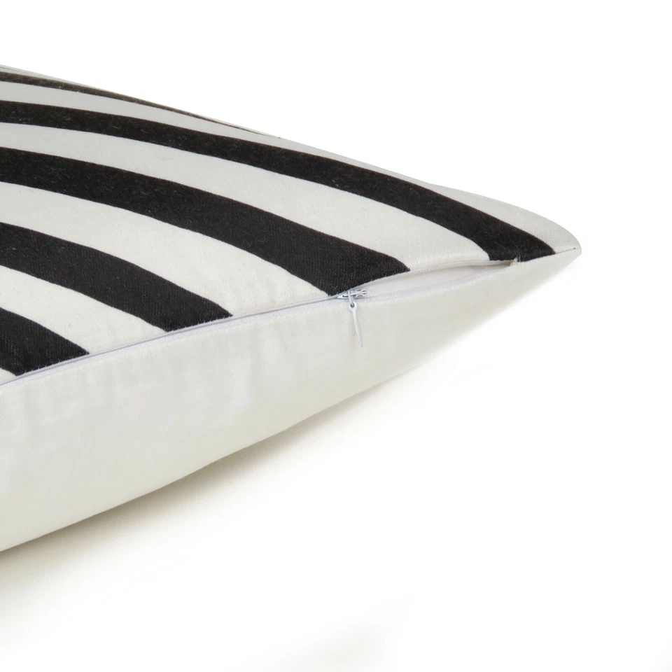 Funda de Cojín Oussum Rayas Negras Dormitorio Hogar Decoración Funda de Almohada 18x18" Foto 3 de 4