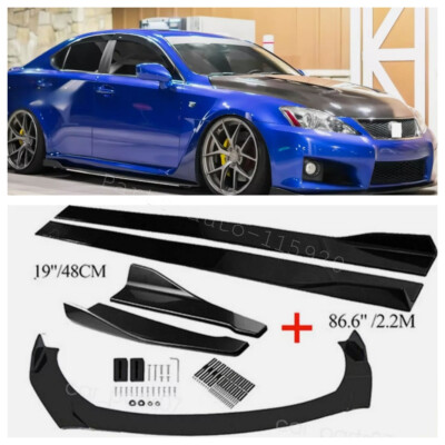 Front Rear Bumper Lip Splitter Body Kit Side Skirt Kit For LEXUS IS200T US STOCK