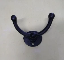 Lucky Hat Coat Towel Black Cast Iron Double Wall Hook