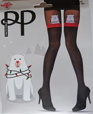 Pretty Polly One Size Christmas Fashion Tights in Black with several designs