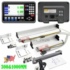 2 Axis DRO LCD Linear Scale 10" 40" Digital Readout 5um Kit for Mill XY Table,US