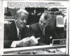 1957 Press Photo John Diefenbaker, Sidney Smith of Canada at United Nations