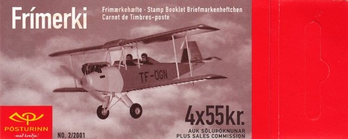 Aircraft Olsen-Jonasson Ognin Vintage 1932 Iceland Mint MNH Stamp Booklet 2001 - Picture 2 of 3