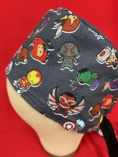 Men/Women Surgical Scrub Cap Lined Comic Charcoal 100 Cotton