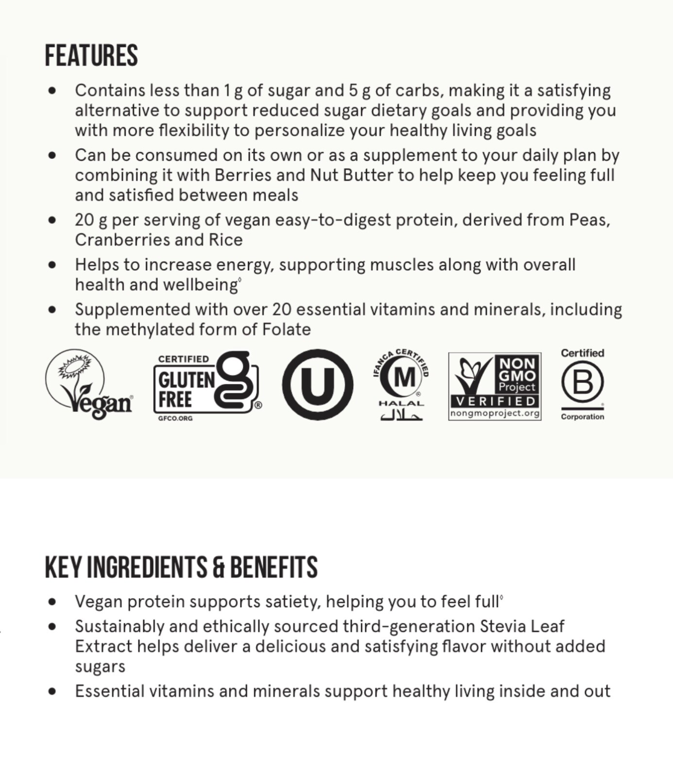 Arbonne FeelFit Pea Protein Simply1 STRAWBERRY Vegan GlutenFree