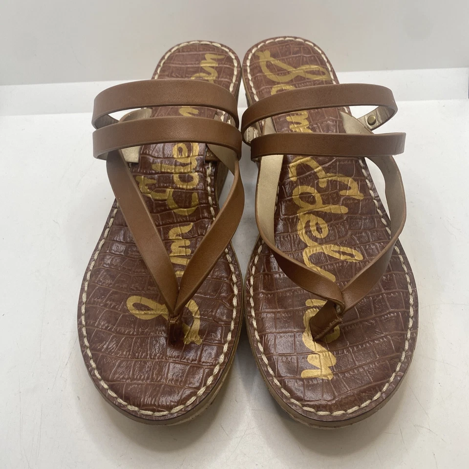 Sandalias de cuña Sam Edelman Romy marrón con correa talla 8 zapatos cuña de corcho usadas en excelente estado envío rápido Foto 2 de 4