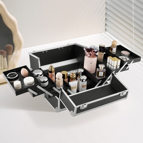 Aluminium XL Large Storage Beauty Box Make up Nail Jewelry Cosmetic Vanity Case - Picture 50 of 96