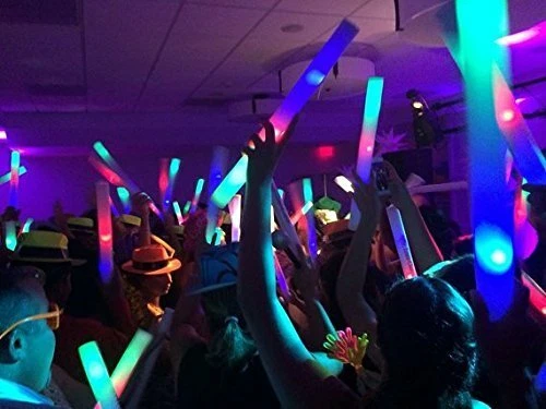 100 PCS LED Foam Glow Sticks Colorful Flashing Glow in Dark Party Supplies - Picture 4 of 12