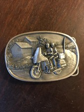 Motorcycle Touring Belt Buckle, Bergamot Brass, 1984, N149, Nice