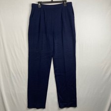 St. John Basics Pants Women's 8 Blue Santana Knit Straight Leg Made in USA