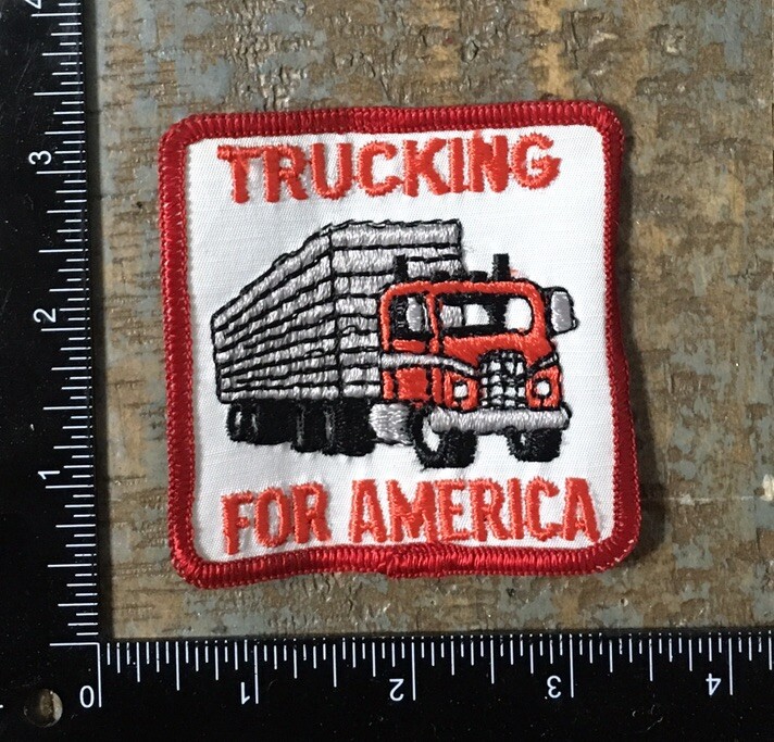 Vintage Trucking for America Big Rig Trucker Logo Embroidered Patch-image