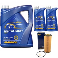 MotoröL Set Mannol Defender 10W-40 7 Liter + ÖLfilter FüR Mercedes C-Klasse W203