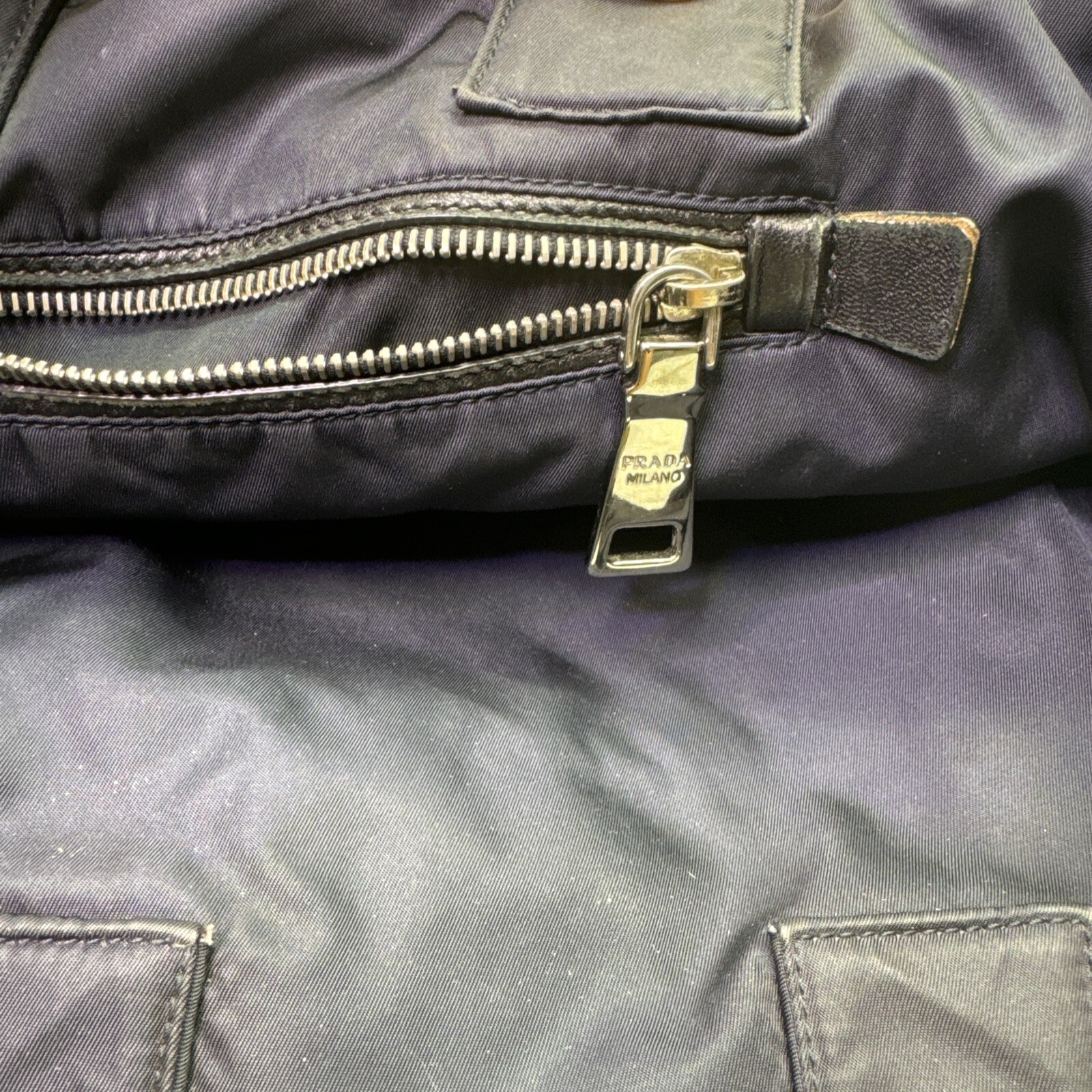 Prada Reversible Triangular Logo Plate Handbag To… - image 12