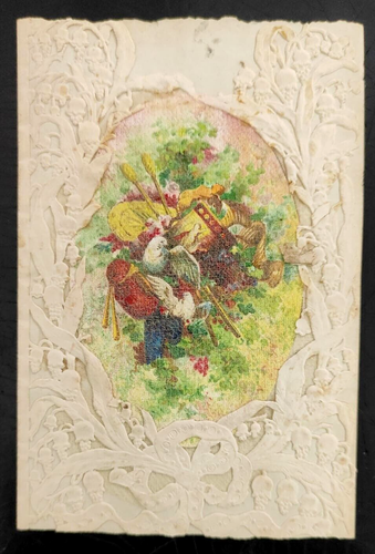 Old Rarest Paper-Lace embossed , die cut, pressed , very fine, Cards & envelop - Picture 9 of 24
