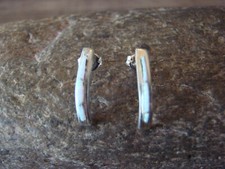 Zuni Indian Jewelry White Opal Inlay Earrings by Lonjose