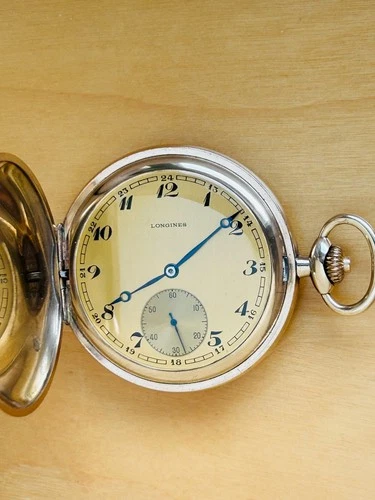 2P800 Longines 40 microns gold plated, full hunter pocket watch, cal 19.90N