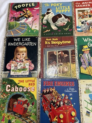 Lot Of 13 Vintage Little Golden Books 1940 s, 1950 s, 1960 s & 1972