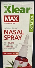 xlear drug-free max natural saline nasal spray 1.5oz exp jan 2026