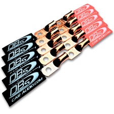 4 Gauge Copper Lug Ring Terminals with 1/4" Hole - DBs Red Black Heat Shrink