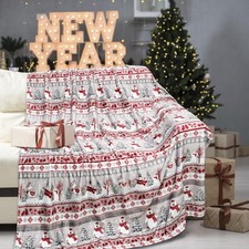 Christmas Throw Blanket Soft Cozy Lightweight Living Room Decor 50x60