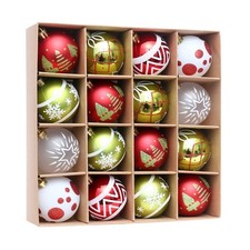 16Pcs 6cm Glittering Hanging For Christmas Ball Ornaments for Tree Decor