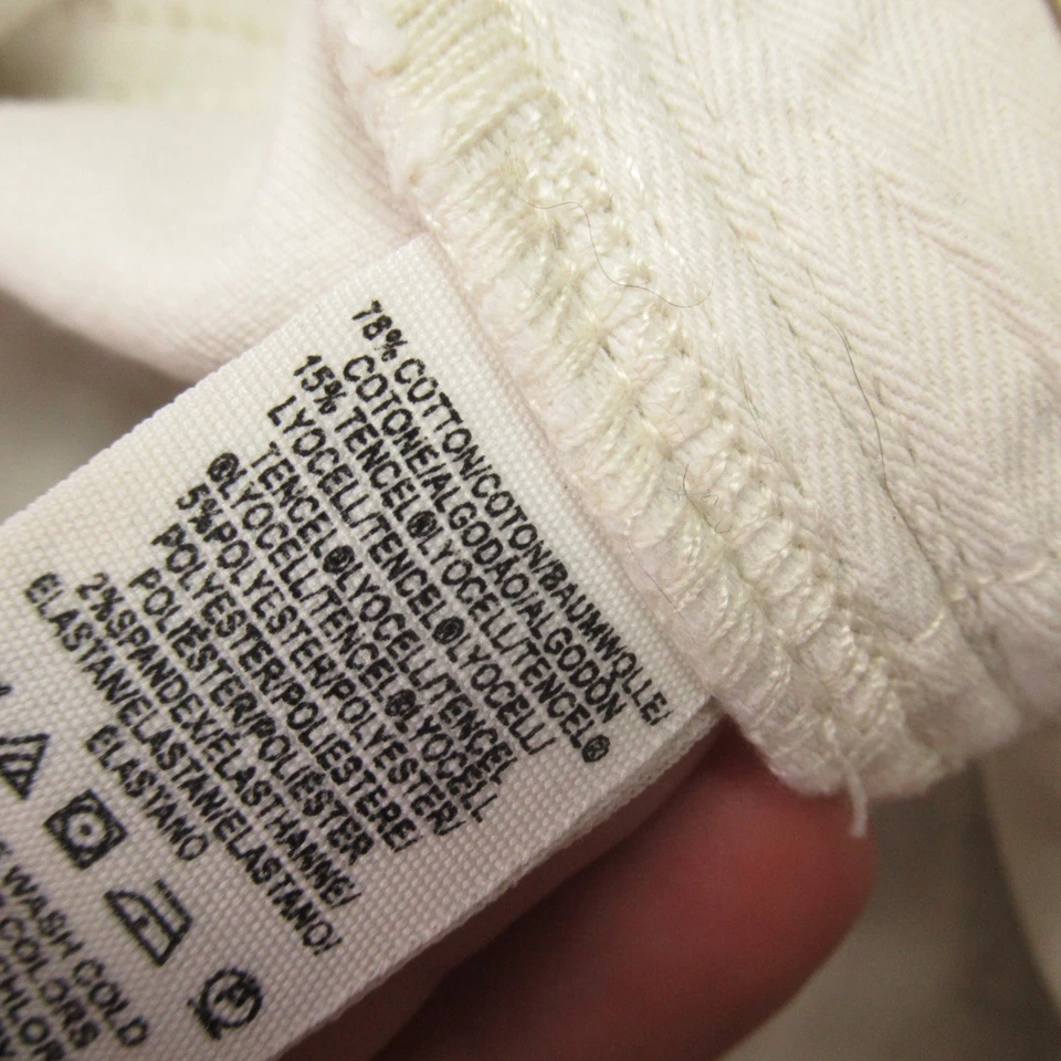 Pantalones de mezclilla Free People para mujer 28 regulares marfil informales ligeros pierna recta Foto 4 de 4