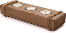 Wooden tealight Candle Holder - Rustic Tea Light Holder - Cool Wood Farmhouse Ta
