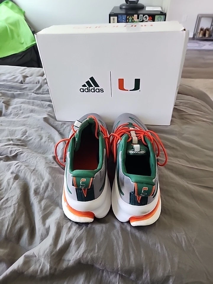 ADIDAS Alphaboost V1 University Miami Hurricanes Mens Size 6.5 PGS 789005 Adidas Alphaboost V1 NCAA Pack - Miami for sale | eBay main image 2
