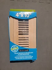 Solid Oak Wood Floor Register, Flush Mount Vent, With Damper, Unfinished