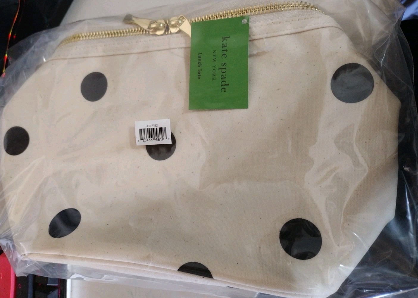 Kate Spade New York Insulated Soft Cooler Lunch Tote with Large Deco Dot 
