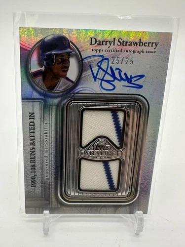 2025 Topps Sterling Darryl Strawberry Mets Game-Used Dual Patch AUTO 25/25