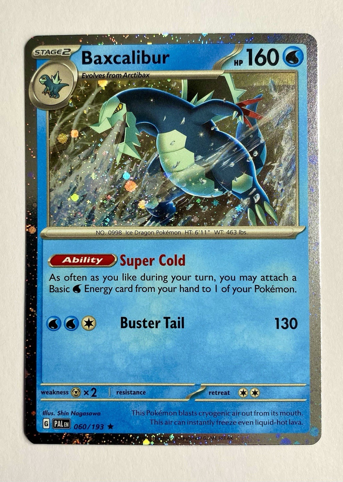 Pokemon TCG - Baxcalibur - 060/193 - Cosmos Holo - Rare - Paldea Evolved - Mint