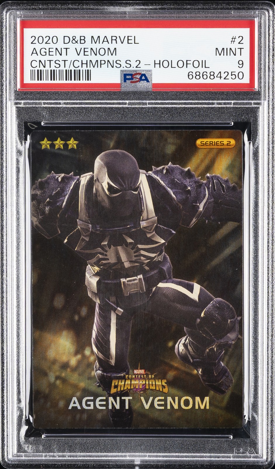2020 DAVE & BUSTERS MARVEL CONTEST OF CHAMPIONS SERIES 2 #2 AGENT VENOM PSA 9