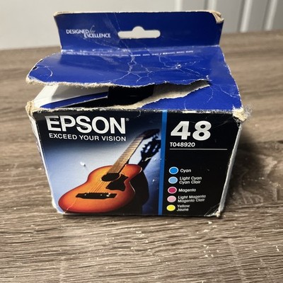 GENUINE EPSON 48 INKS STYLUS RX620 T0482 T0483 T0484 T0485 T0486 Exp 01/2018