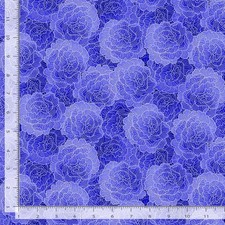 Feline Drive Fabric LIVING COLOR Packed Tonal Floral Blue Fat Quarter 18x22 FQ