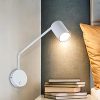 Wandlampe Schalter Weiß Verstellbar Metall GU10 Leselampe Wandleuchte Bett Sofa