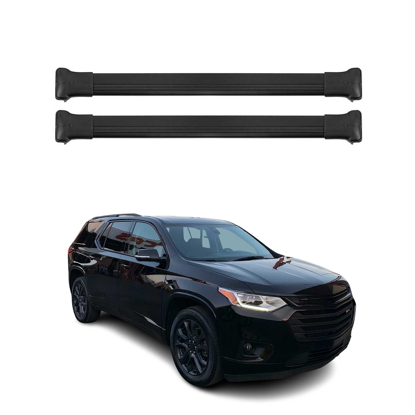 Barres de toit profilées pour Chevrolet Traverse 2024 en alu antivol gris