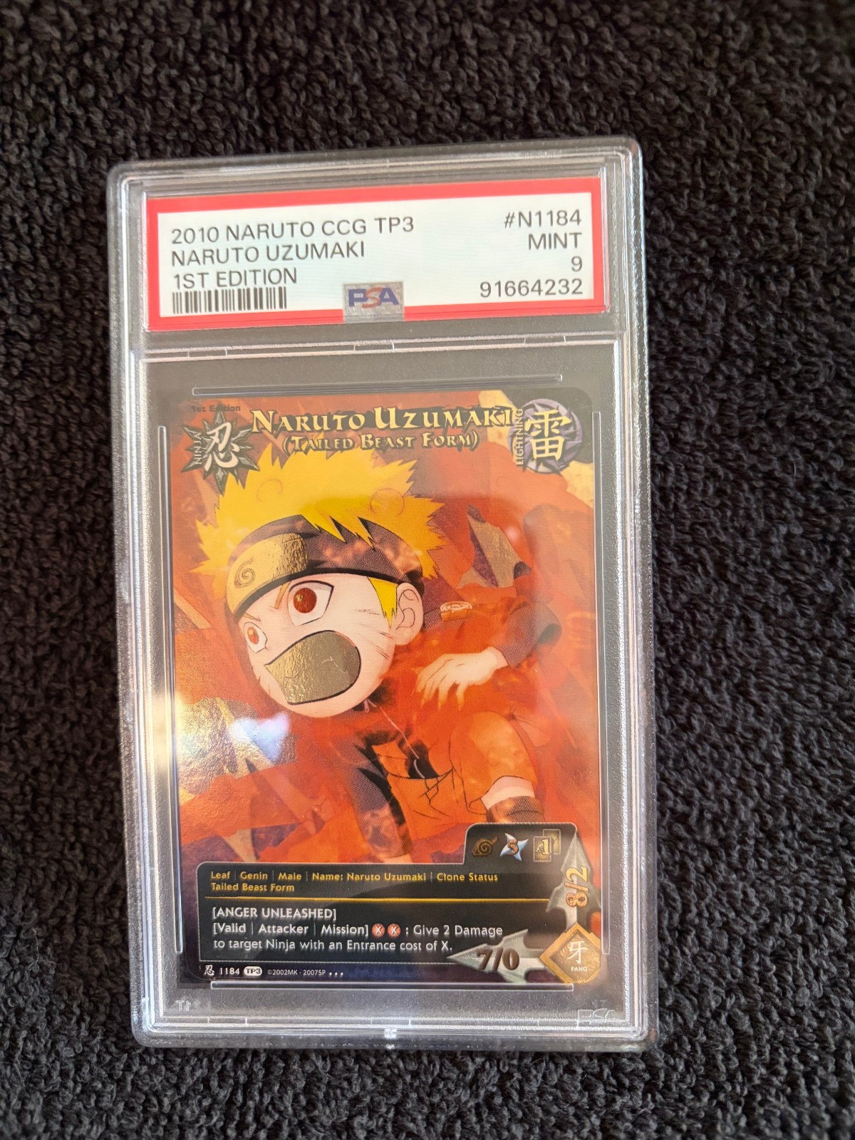 2010 Naruto CCG TP3 N1184 1st EDITION FULL ART Naruto Uzumaki MINT 9 PSA91664232 view 2