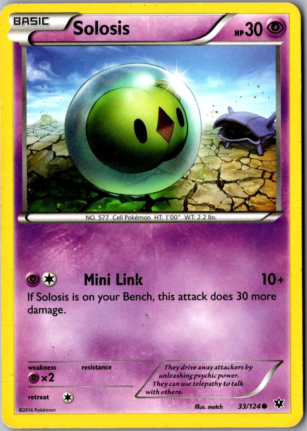 Solosis 33/124 Common XY Fates Collide LP Pokemon Card