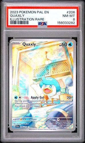 2023 POKEMON PAL EN-PALDEA EVOLVED ILLUSTRATION RARE #206 QUAXLY PSA 8
